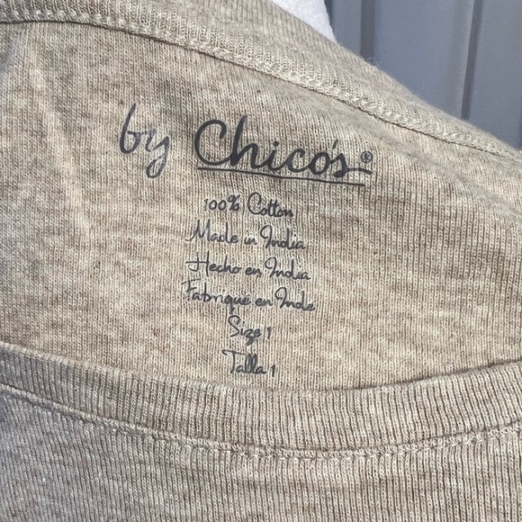 Chico’s Casual Fit Elbow Sleeve/Scoop Neck Tee 
100% COTTON - Picture 3 of 3